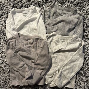 Carter's Long Sleeve Tees - Gray & White Collection